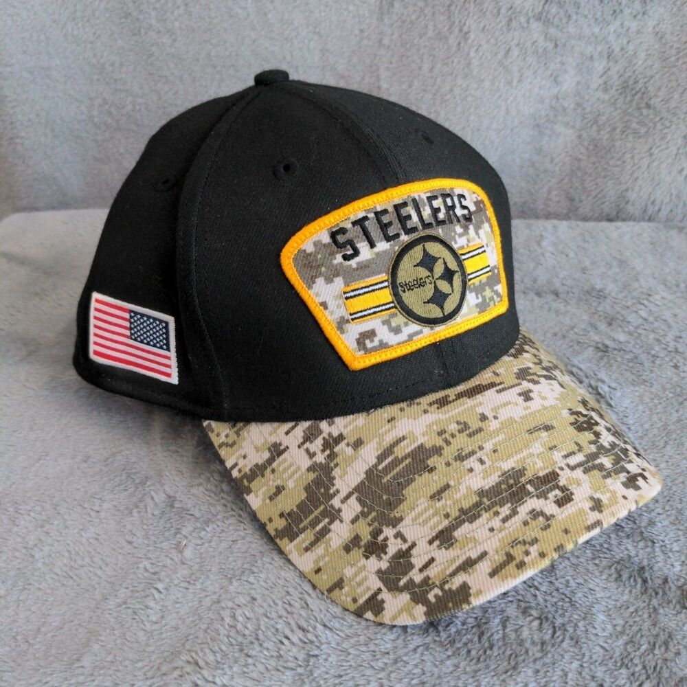 Pittsburgh Steelers New Era 2021 Salute To Service 39THIRTY Hat Black/Camo M/L